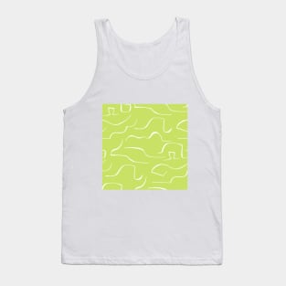 Yellow green color wavey pattern Tank Top